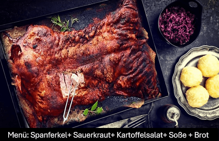 Spanferkel Komplett-Menü M 14.99 pro Person